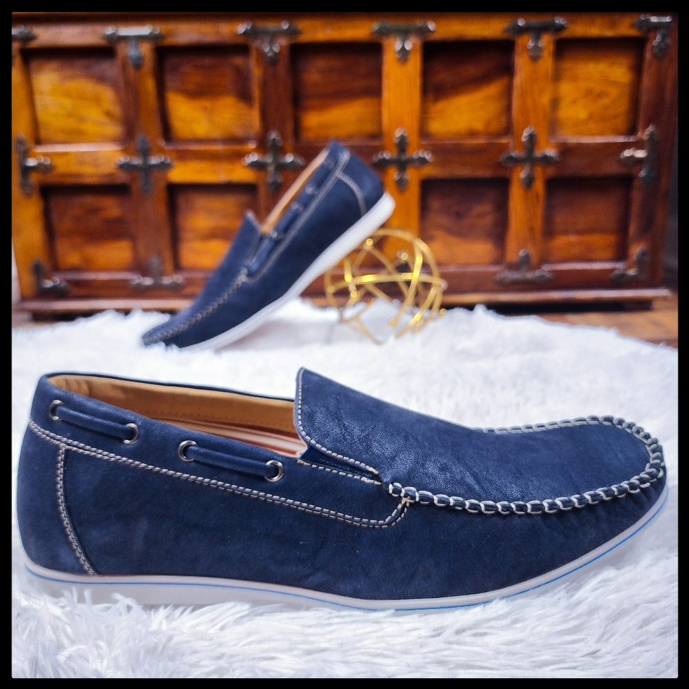 Navy Blue Casual Comfort Loafers Size 9.5